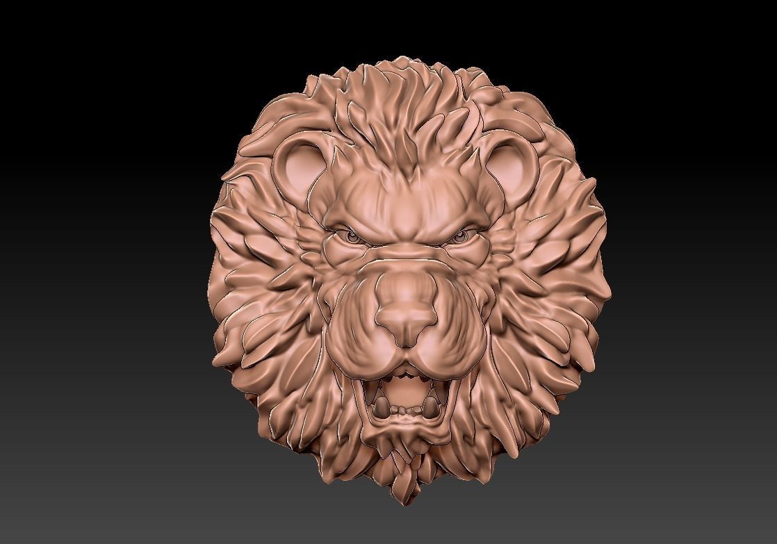 Lion  head pendant 3D print model_2