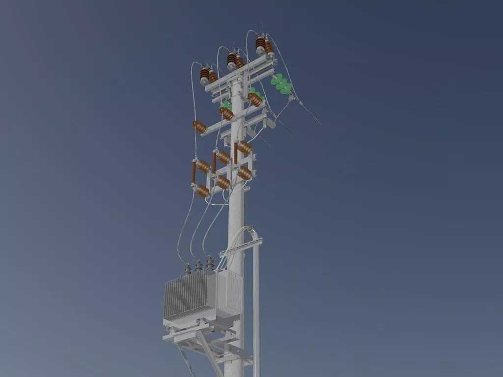 952 concrete pillar transformer station Free 3D model