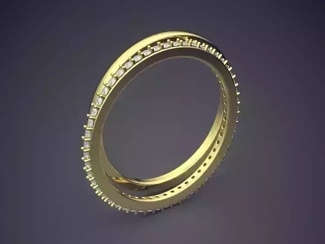 Minimalistic Luxurious Golden Wedding Rings with Diamonds