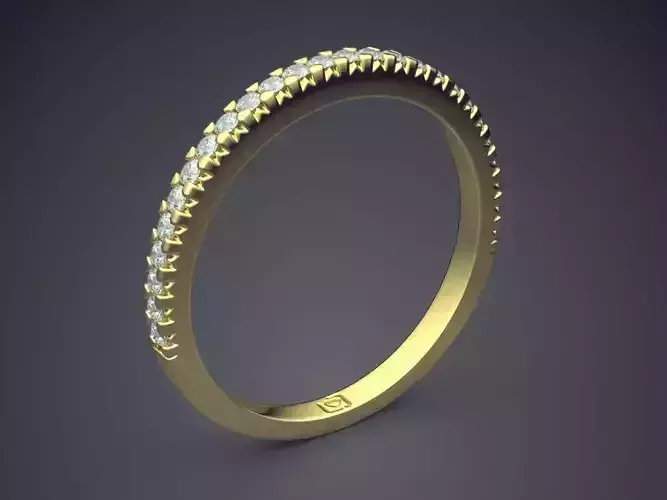 Adorable Dainty Golden Engagement Ring with Small Diamonds