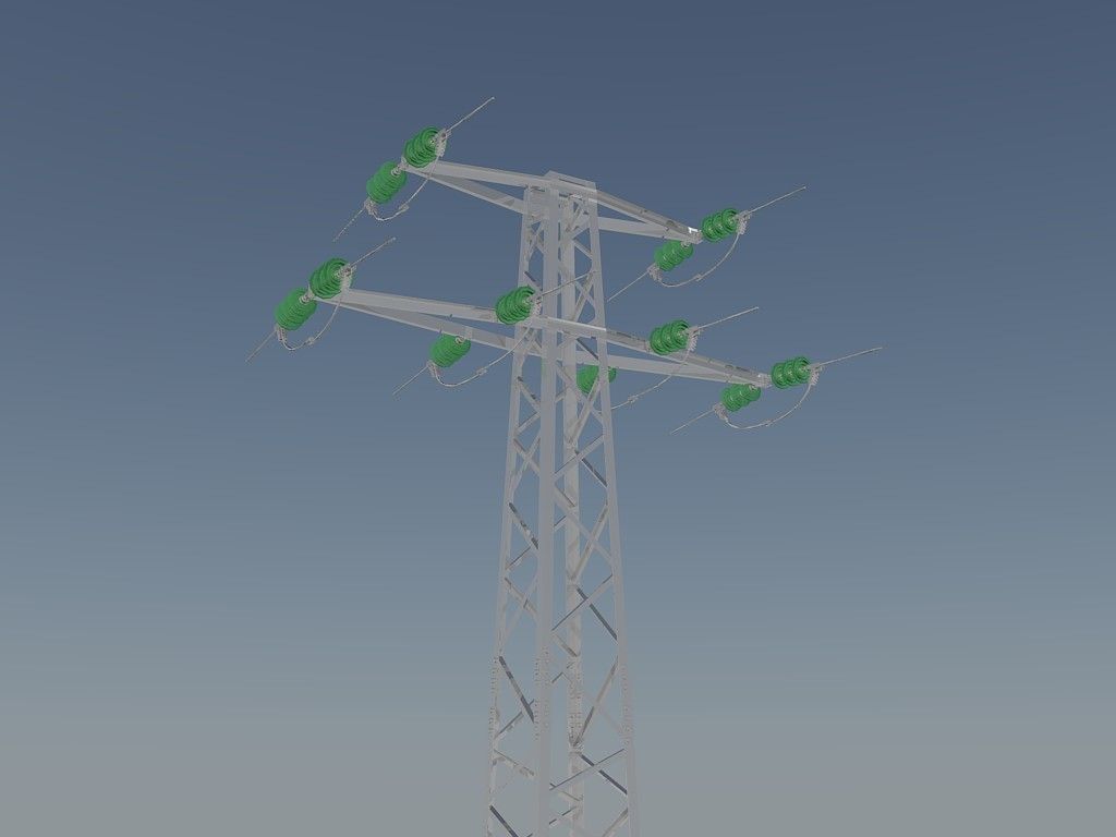 Voltage overhead power line tower 952 D Free 3D model_0