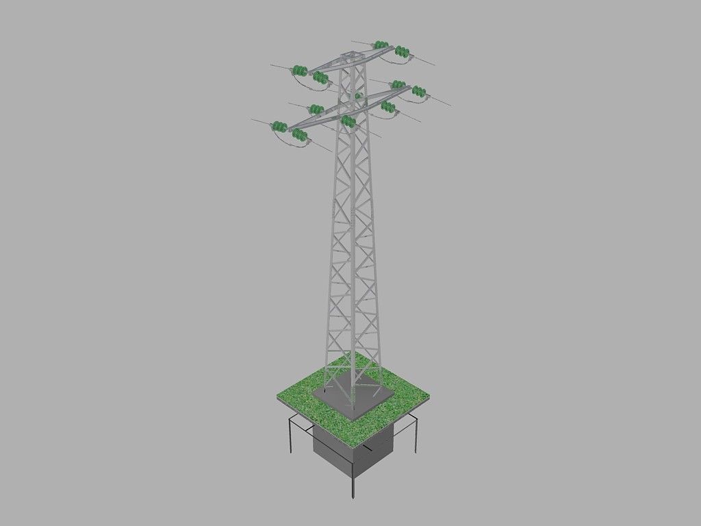 Voltage overhead power line tower 952 D Free 3D model_1