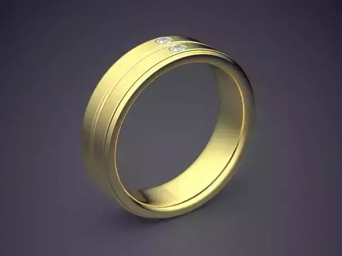Minimal Design Golden Ring With Small Diamonds