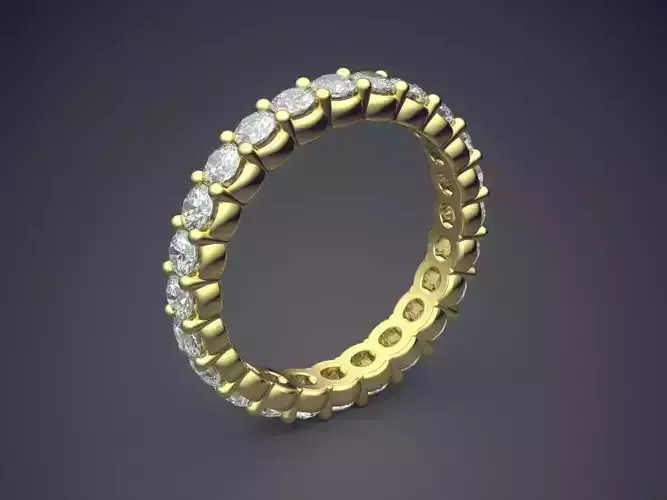 Luxurious Golden Engagement Ring With Diamonds