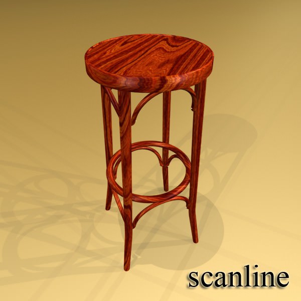 Bar Table and Stool 3D model_9