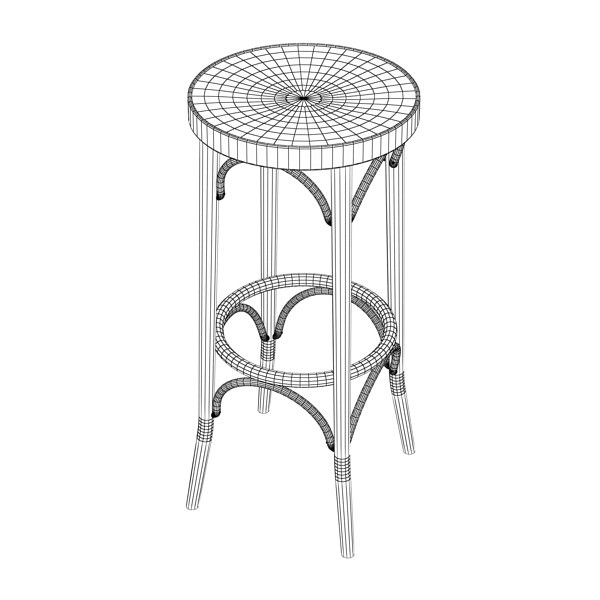 Bar Table and Stool 3D model_11