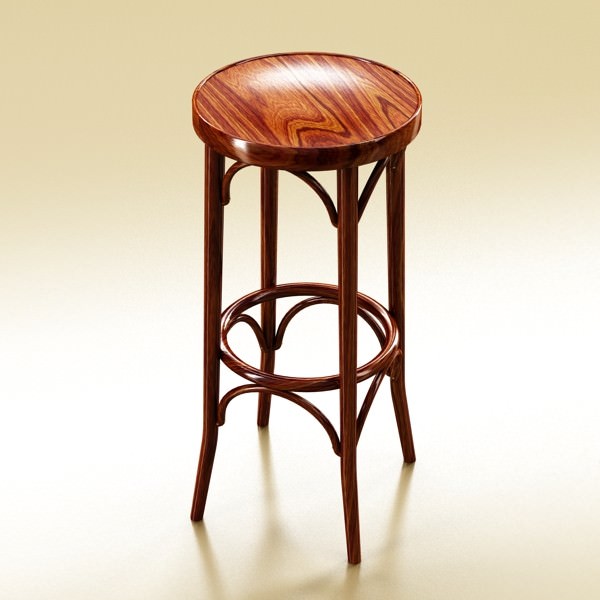 Bar Table and Stool 3D model_4