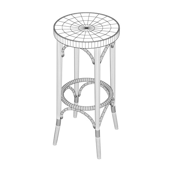 Bar Table and Stool 3D model_12