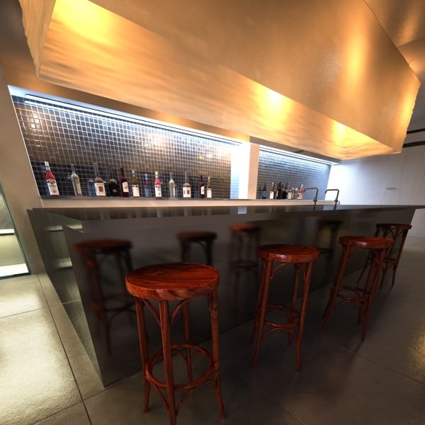 Bar Table and Stool 3D model_10