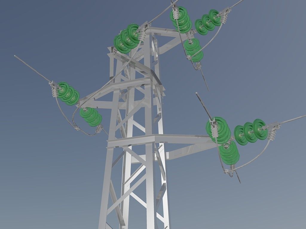 Voltage overhead power line tower 952 node Free 3D model_2