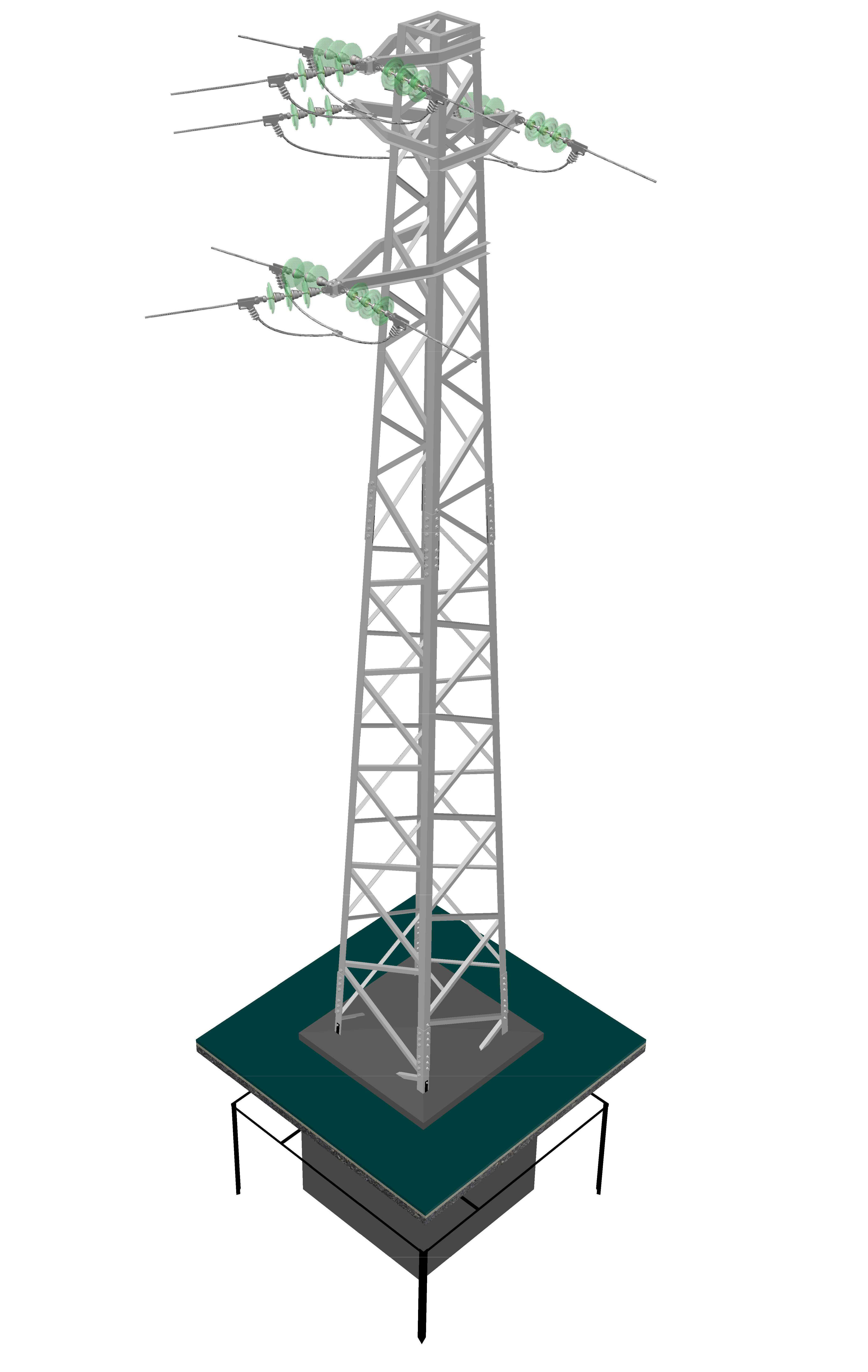 Voltage overhead power line tower 952 node Free 3D model_6