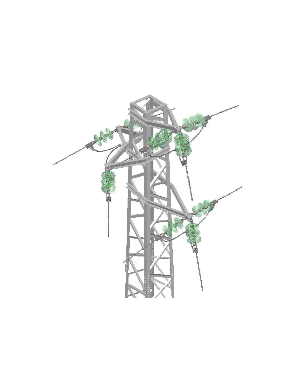 Voltage overhead power line tower 952 node Free 3D model_3