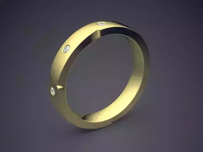 Simple Minimal Design Engagement Ring With Diamonds