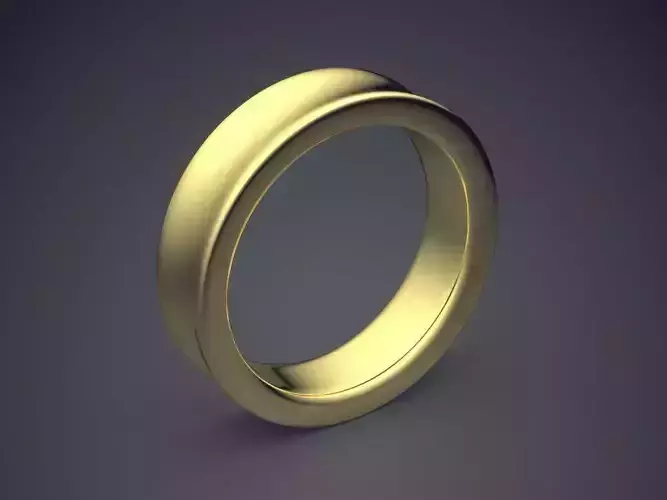 Curved Simple Minimal Design Golden Ring 