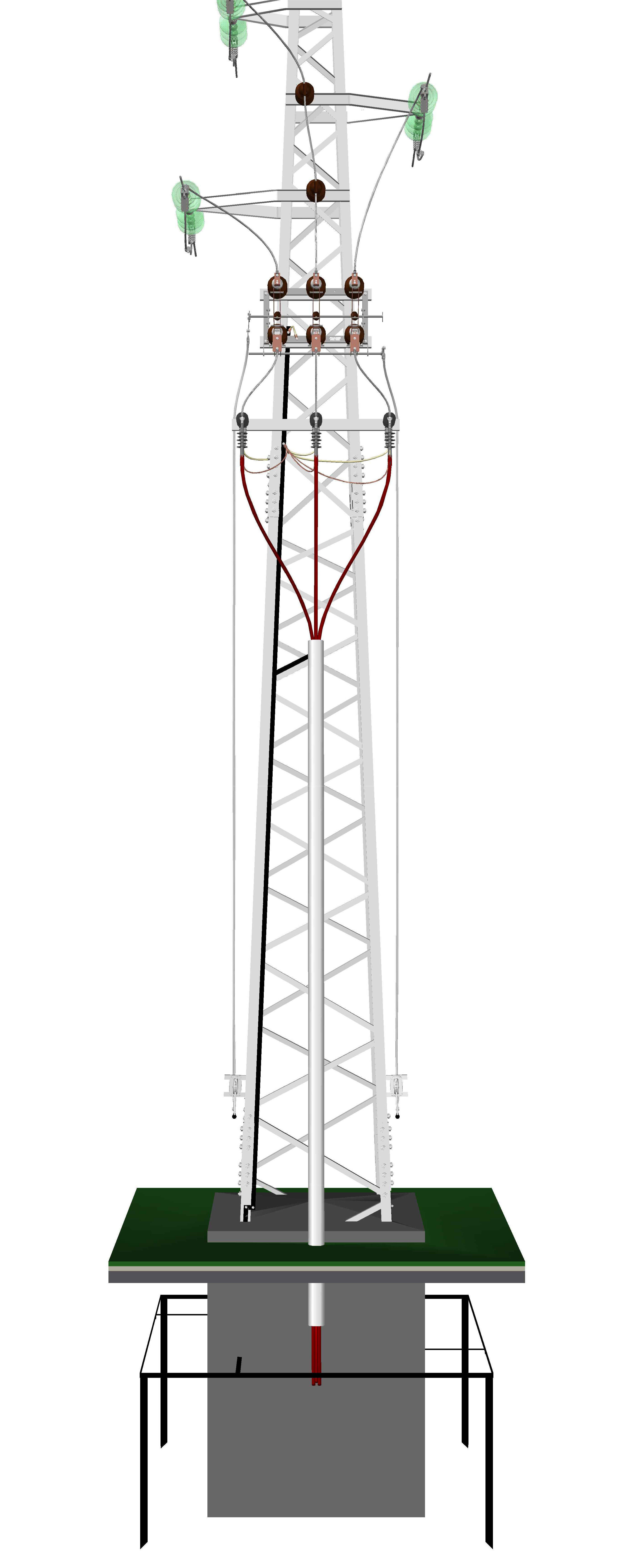 Power line tower 951 Free 3D model_8