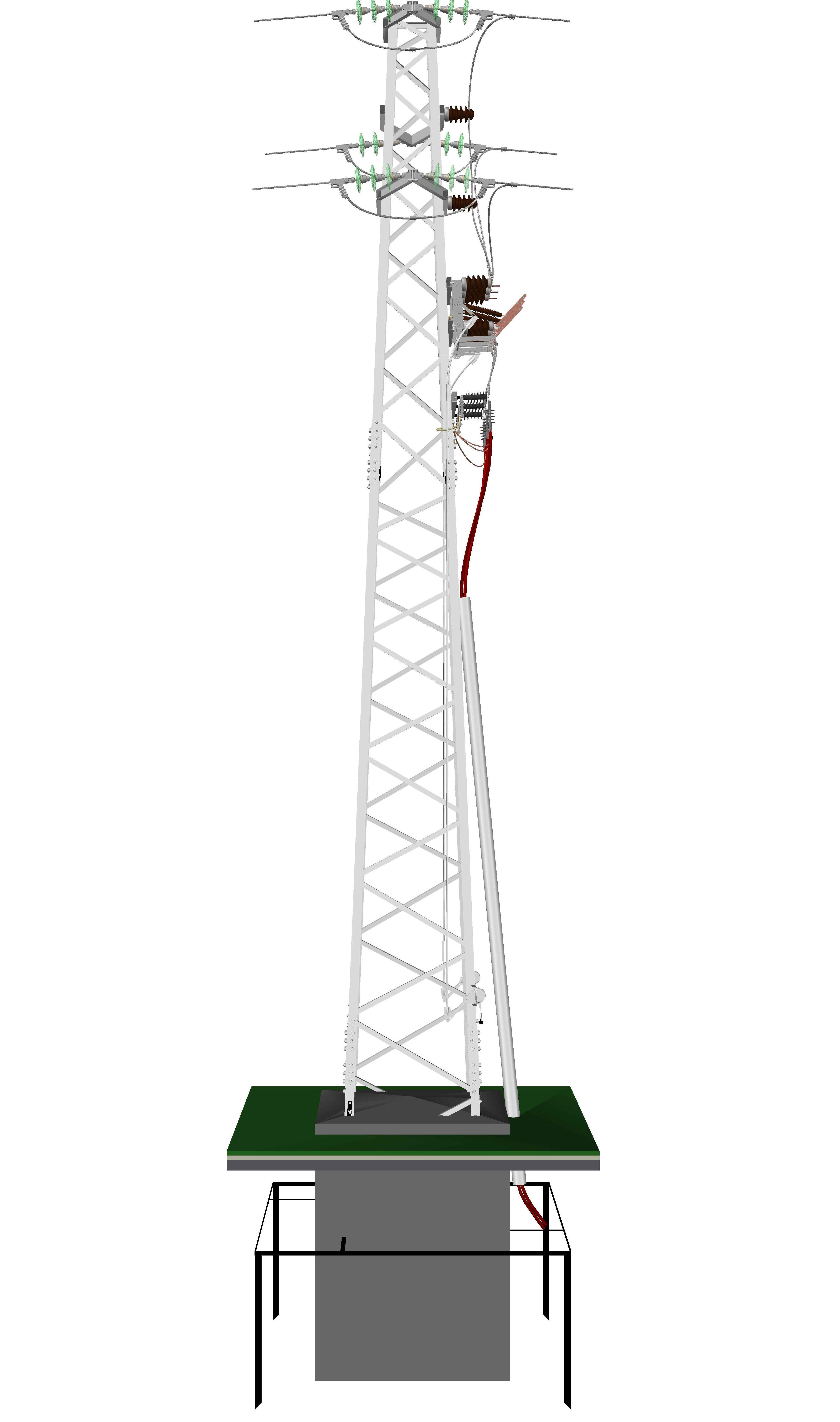 Power line tower 951 Free 3D model_7