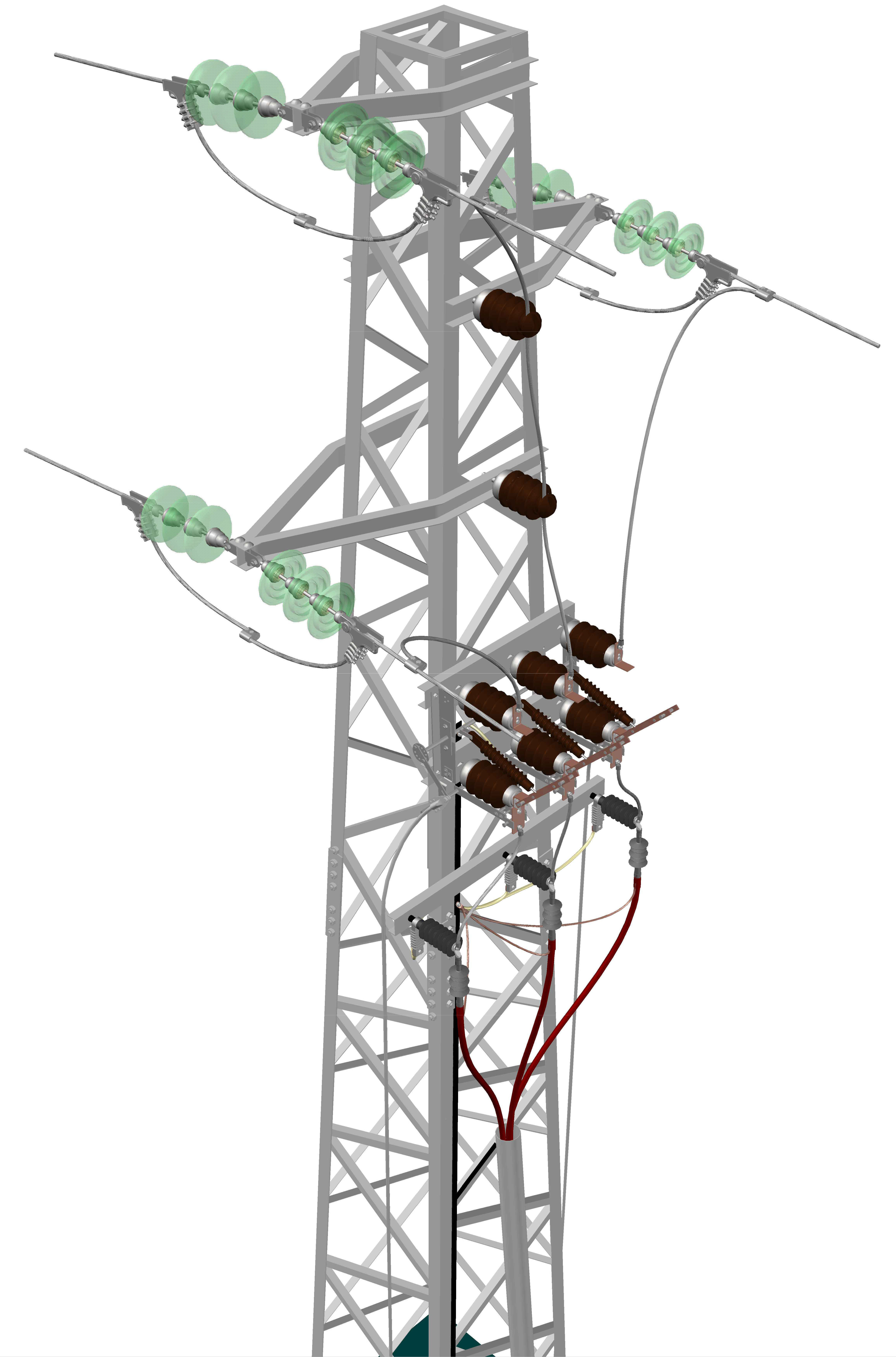 Power line tower 951 Free 3D model_4