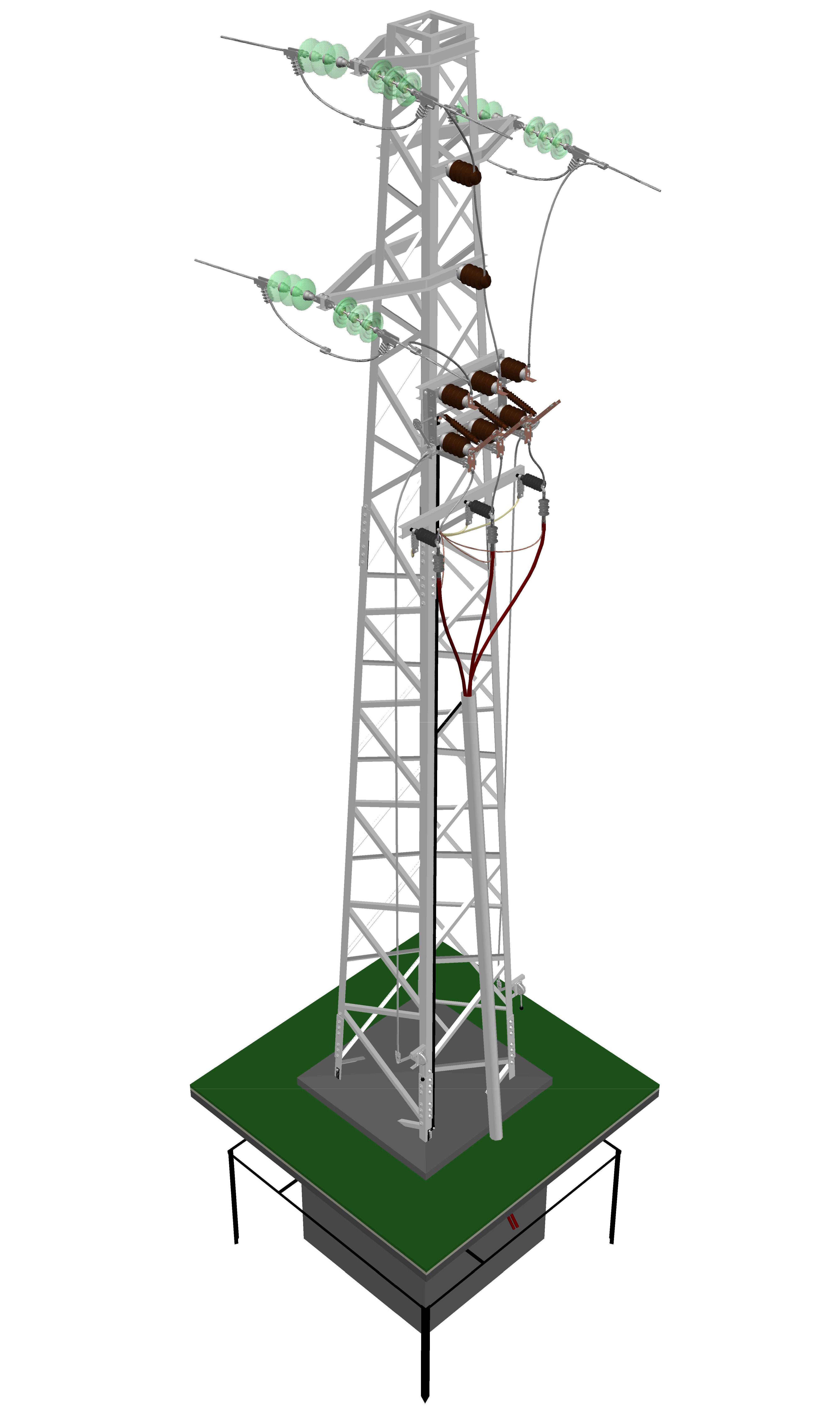 Power line tower 951 Free 3D model_5