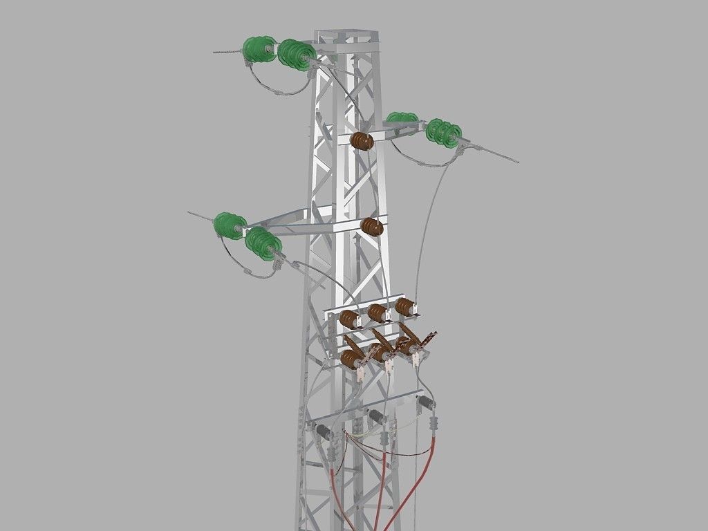 Power line tower 951 Free 3D model_1