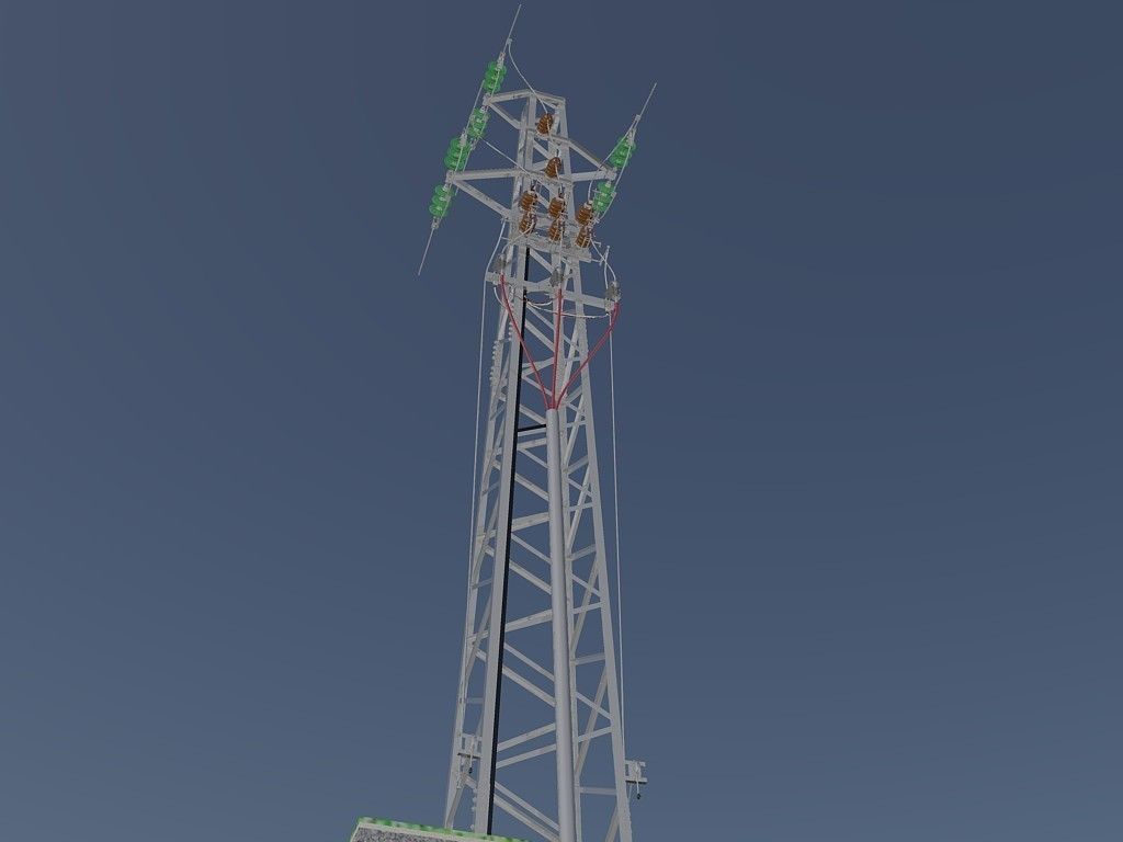 Power line tower 951 Free 3D model_0