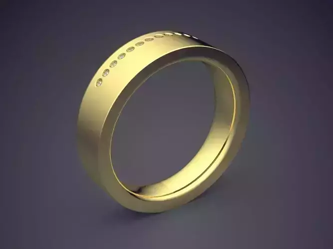 Beautiful Minimal Design Golden Engagement Ring With Diamonds