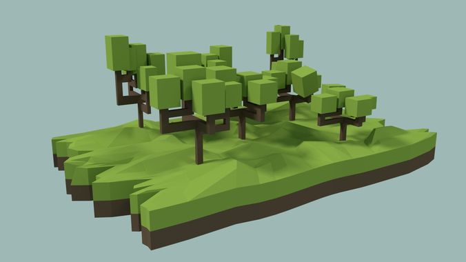 Cubic Forest Low-poly 3D model
