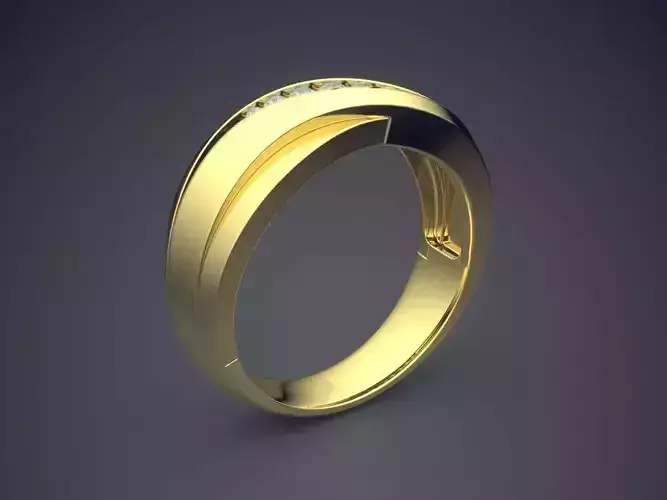 Beautiful Carved and Textured Golden Engagement Ring