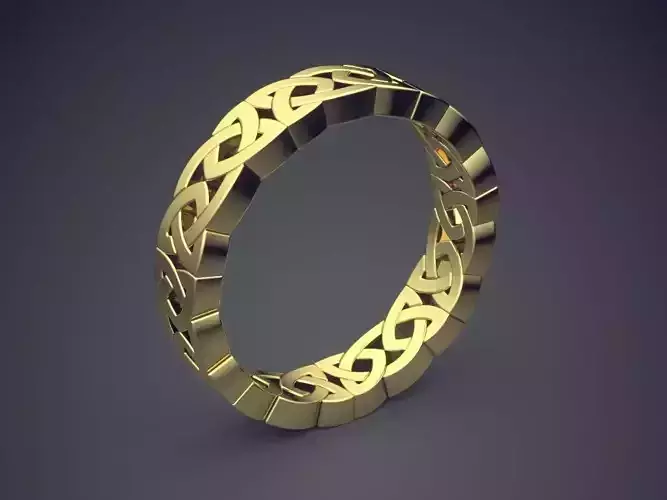 Unique Ornamented Golden Engagement Ring