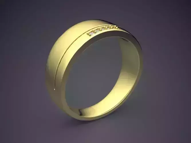 Classic Golden Engagement Ring With Carving and Diamond Details