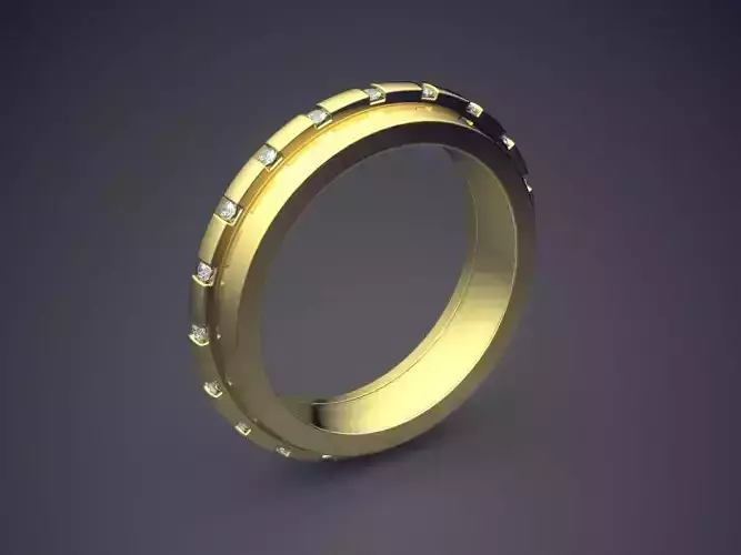 Classic Golden Engagement Ring With Layering and Diamond Details