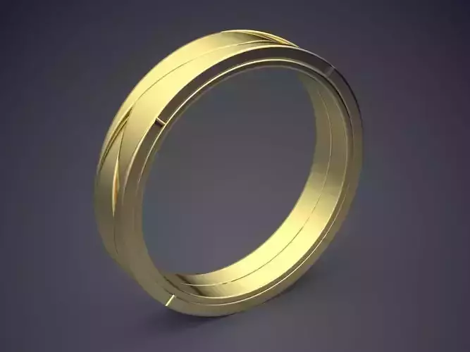 Simple Minimal Golden Ring With Braiding Design 3D print model