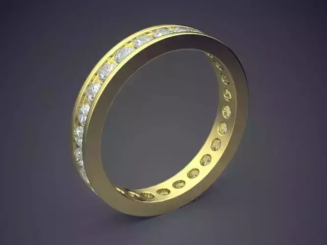 Classic Golden Engagement Ring With Carving and Diamonds
