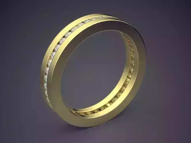 Classic Golden Engagement Ring With Carving and Diamond Details