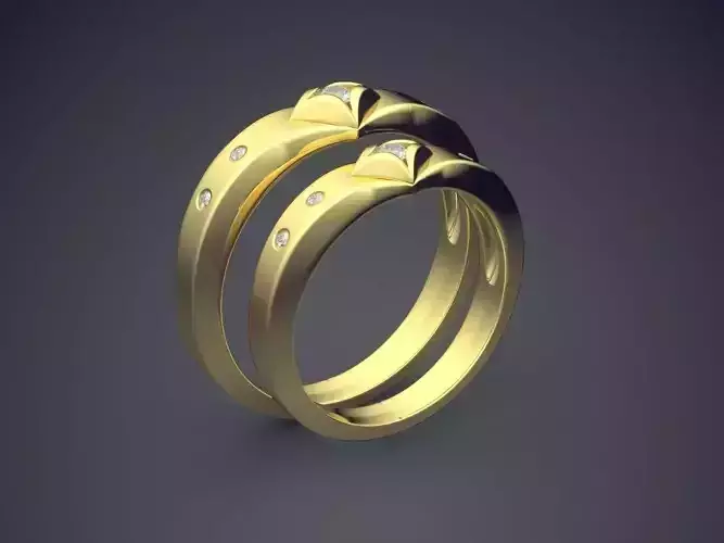 Gorgeous Unique Golden Wedding Rings With Diamonds