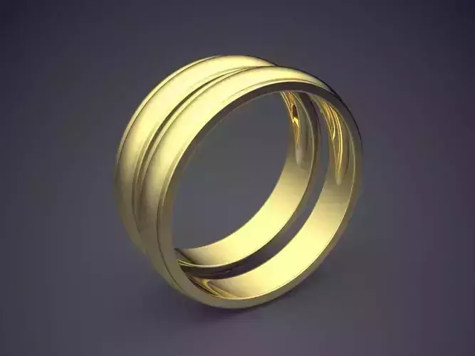 Classic Simple Golden Wedding Rings