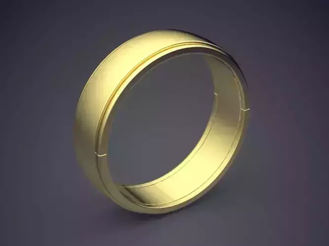 Simple Minimal Design Golden Engagement Ring