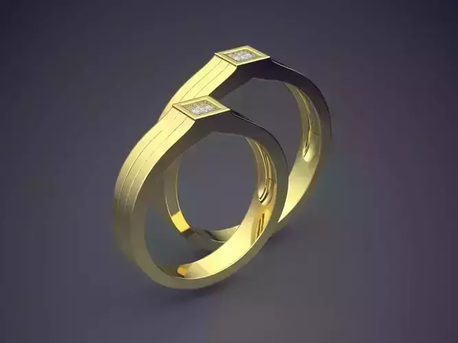 Beautiful Golden Diamond-Rings for Wedding