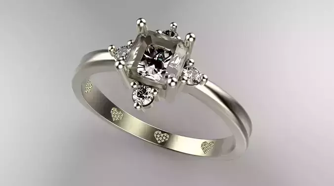 Emerald Cuted StoneRing