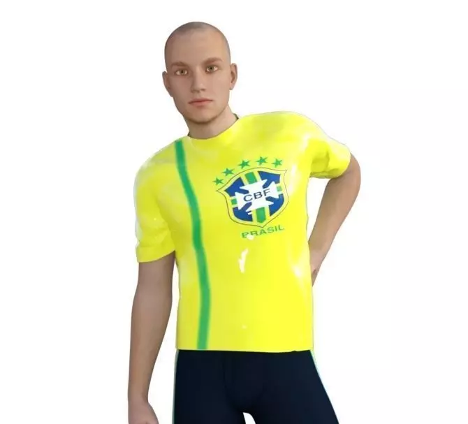 T-shirt for daz genesis 3 ready - Theme Brazil CBF Low-poly 3D model