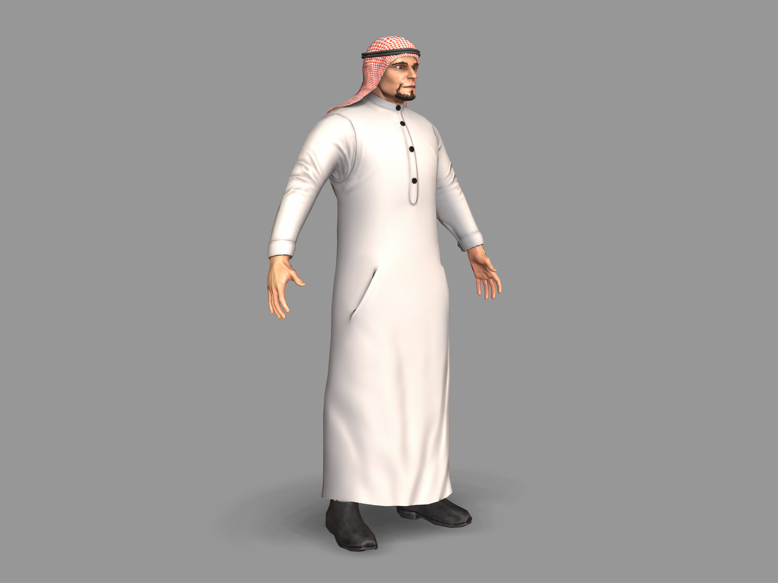 Arab man Low-poly 3D model_2