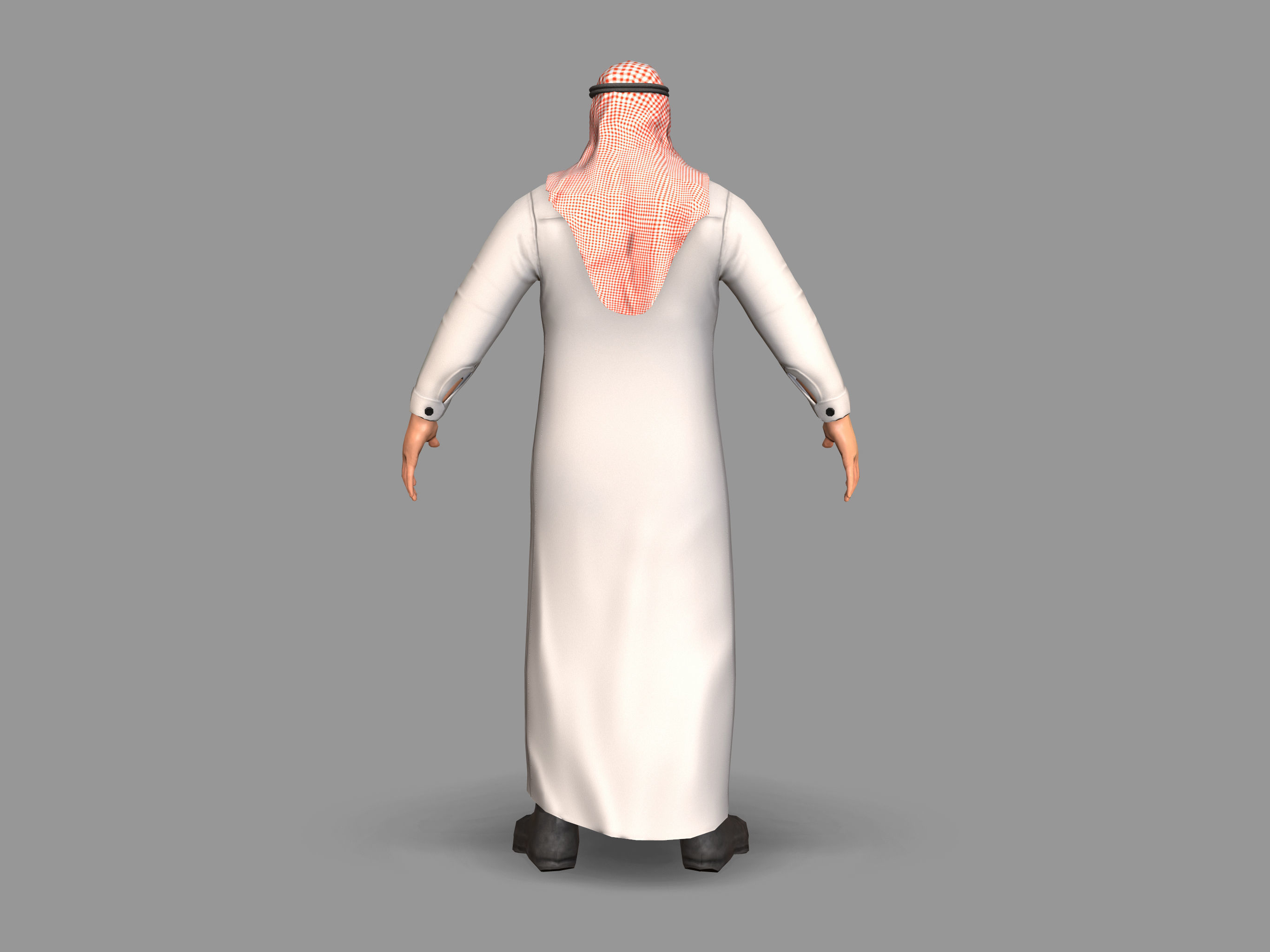 Arab man Low-poly 3D model_5
