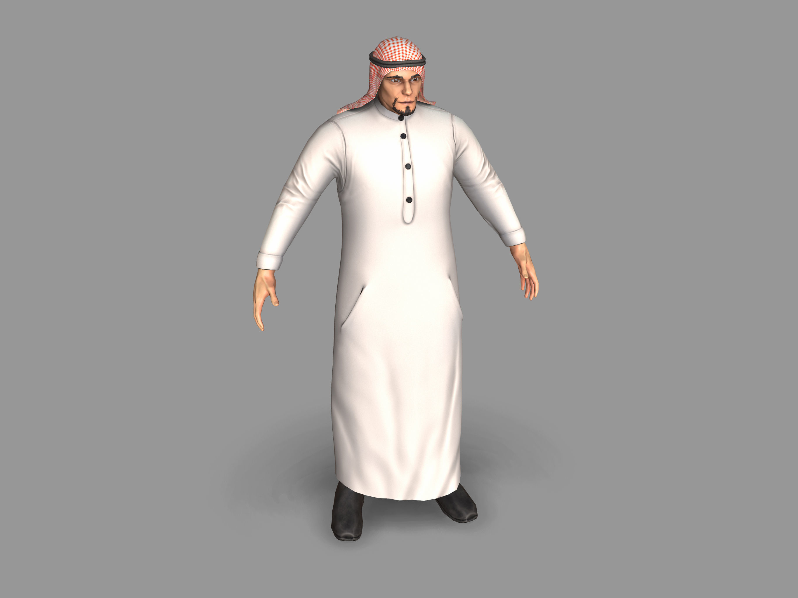 Arab man Low-poly 3D model_6