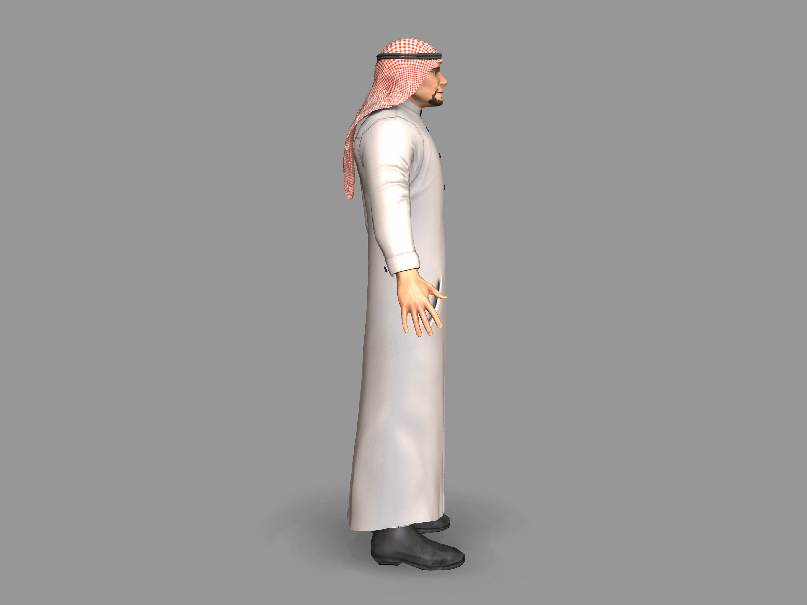 Arab man Low-poly 3D model_3