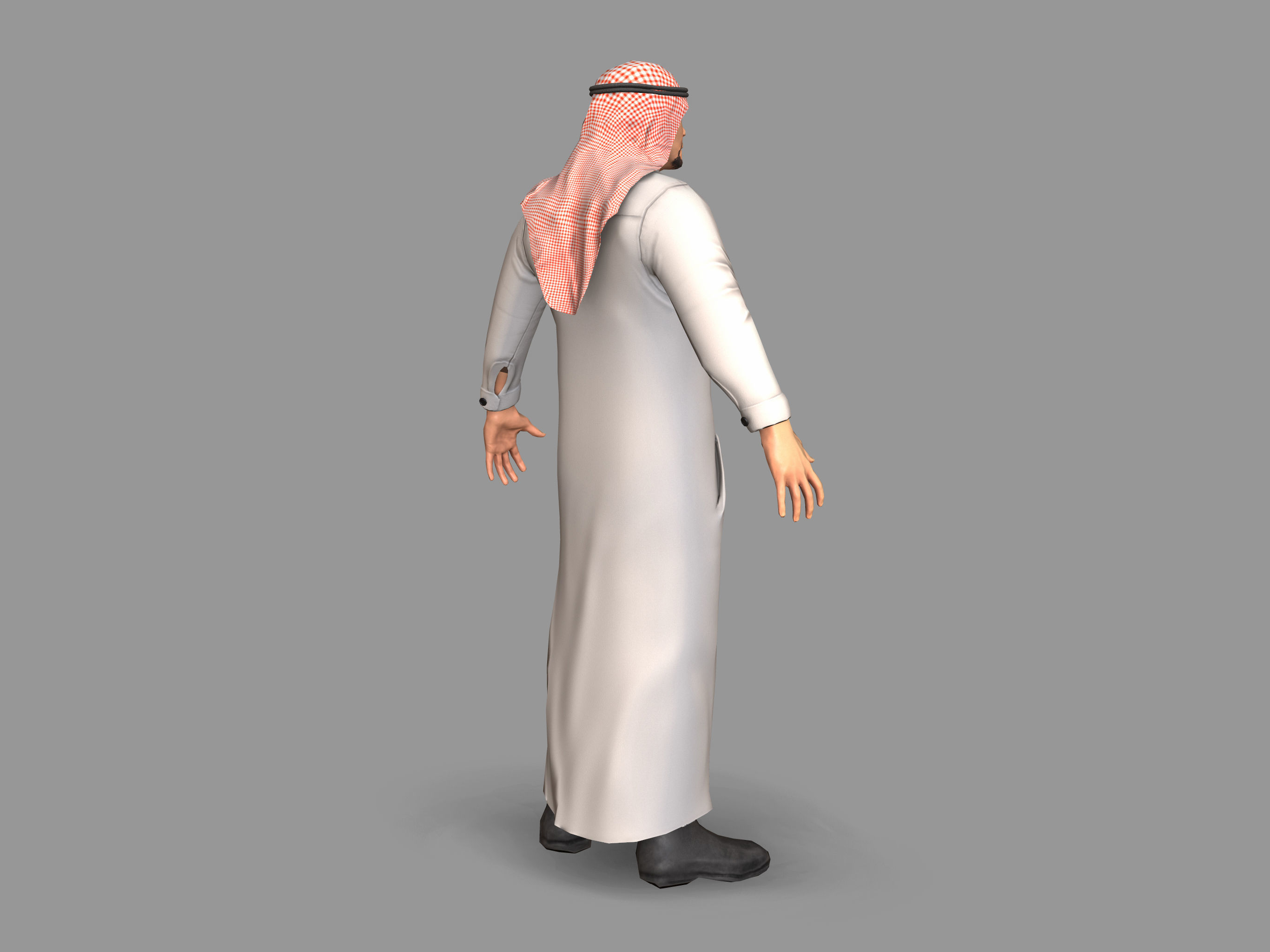 Arab man Low-poly 3D model_4