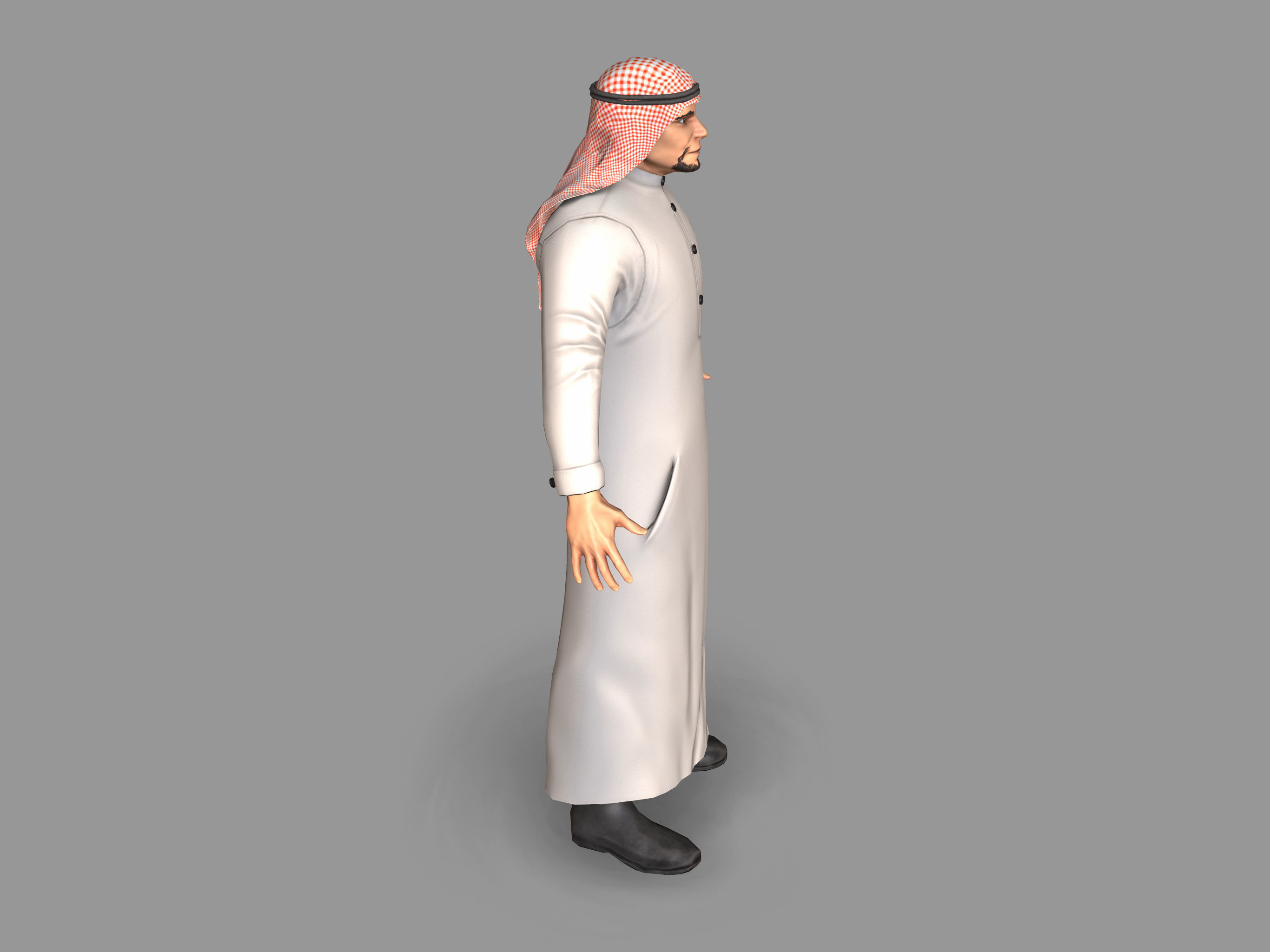Arab man Low-poly 3D model_7