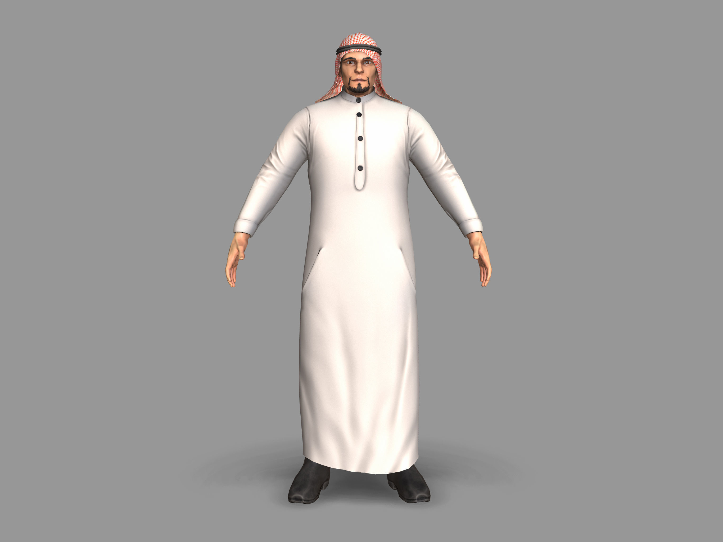 Arab man Low-poly 3D model_1