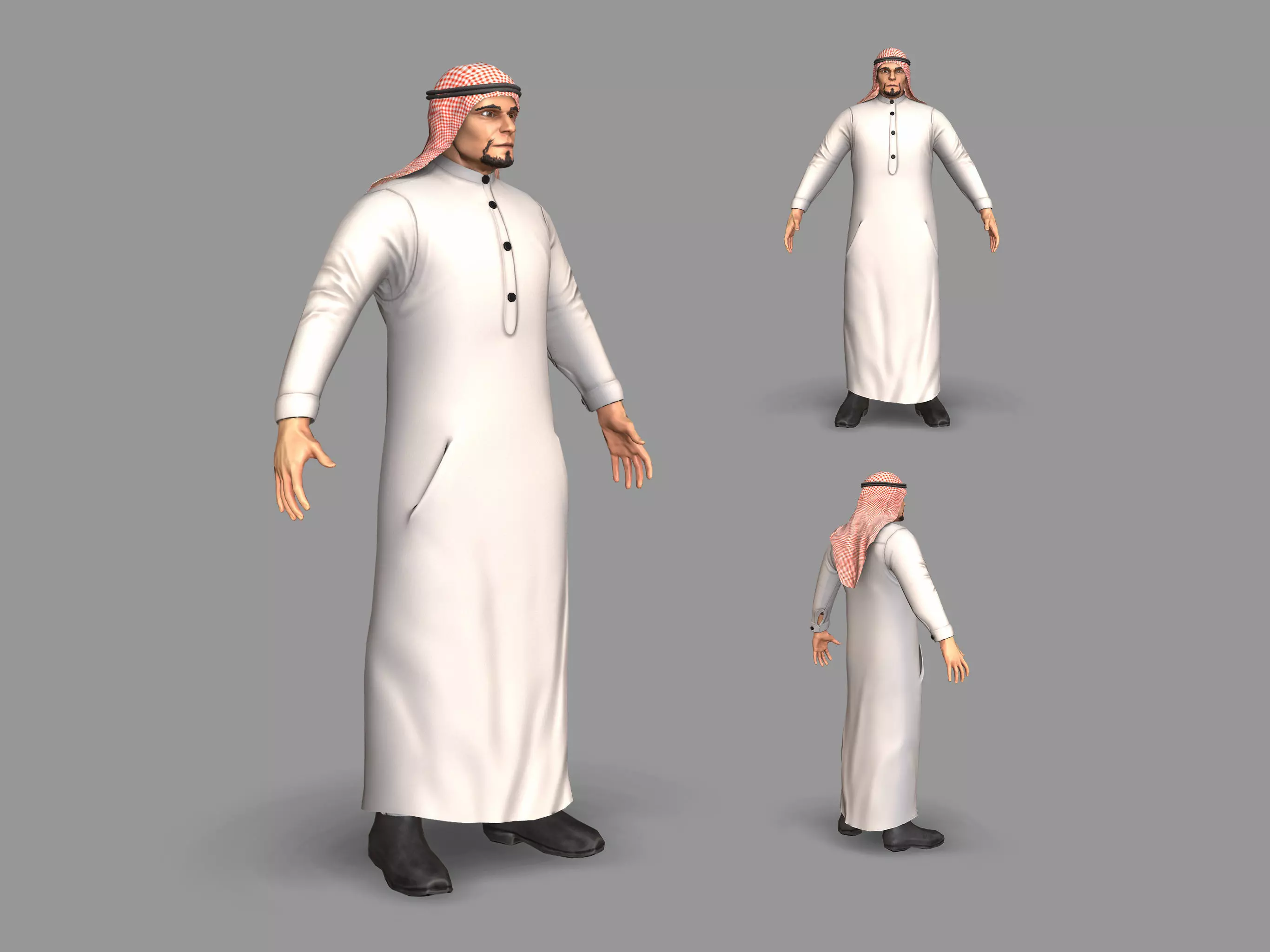 Arab man Low-poly 3D model_0