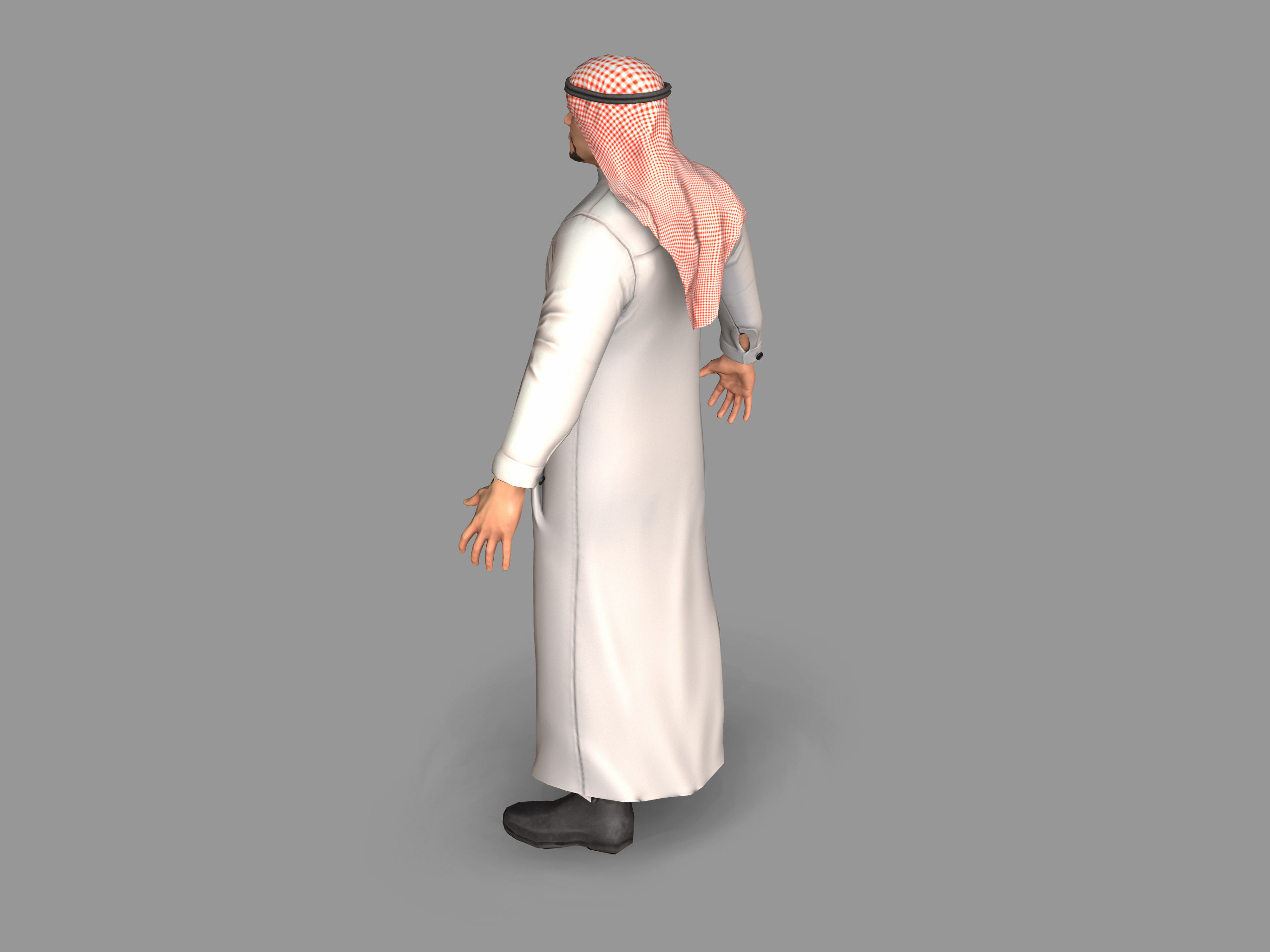 Arab man Low-poly 3D model_8