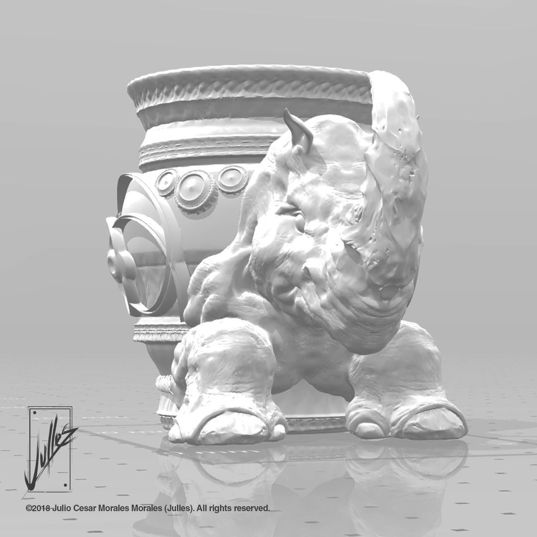 Rhino Jar  3D print model_1