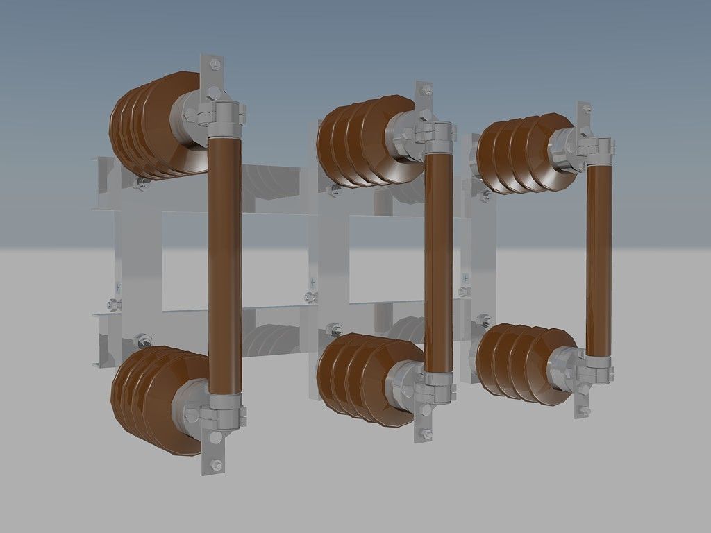 Medium voltage fuse for vertical mounting Free 3D model